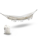 Gardeon Hammock Bed Rope Tassel Outdoor Hammocks Chair Camping HM-BED-TASSEL-COT-CR