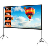 VEVOR Projector Screen with Stand, 120 inch 16:9 4K 1080 HD Outdoor Movie Screen with Stand, V952-TYPM20ZJSLJ13VYSQV0