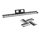 Alpha 88 Key Quad Folding Electronic Keyboard Digital Piano Portable MIDI Bluetooth Black EK-B-FOLD-88-BK