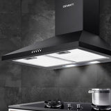 Devanti 600mm Range Hood 60cm Rangehood Black RH-D-A17-60-BK
