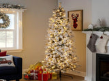 Christabelle Snowy Dorchester Pencil 2.3m 7.5ft Christmas Tree Pine Cone LED 112_NATSD75P