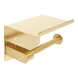 Plated Gold Toilet Paper Holder with Storage Shelf Wall Mounted Durable Roll Paper Rack for Bathroom V1366-AZ2-W-19398