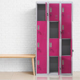 12-Door Locker for Office Gym Shed School Home Storage - Standard Lock with 2 Keys V63-838891