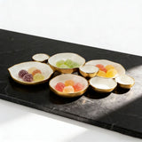Modular Bowl Set with Connecting Compartments - Food - Grade Metal Appetizer Serving Tray for V1370-AZ4-22651