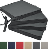 4-Pack Charcoal Grey Tie-On Chair Seat Cushions with Removable Covers, 45 x 40 cm V1188-MS-731-058