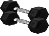 20lb to 45lb Rubber Coated Hex Dumbbells Pair of 35LB / 16kg V1409-SKU-26518