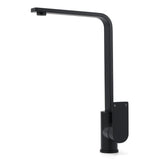 WELS Matte Black High Rise Gooseneck Kitchen Sink Laundry Mixer Faucet Tapware V1233-KRS501BL