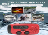 Hand Crank Emergency Radio, Portable Radio Solar Powerd AM FM WB NOAA Weather Radio with Flashlight, V1370-AZ4-08475