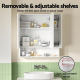 Cefito Bathroom Mirror Cabinet Medicine Adjustable Shelves Wall Hung 700x750mm White BV-MC-7075-WH