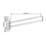 2 Tier Swivel Towel Rail, Stainless Steel Wall Mounted Rotating Bar Holder for Bathroom, Chrome V1188-MS-721-308
