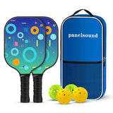 PS Series Colorful Textured Fiberglass Pickleball Paddles Set with 2 Rackets, 4 Balls and Portable V888-ELOSUNG55145-8