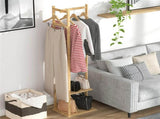 Versatile Strong Bamboo Clothes Hanger Rod Stand Scarf Hat Holder Storage Shelf V767-JJ-ZY212-V1