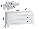 Artiss 6 Chest of Drawers Dresser Lowboy Curved Edge Scalloped White Bedroom FUR-S-CDR03-6D-WH-AB