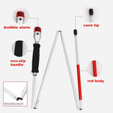 Blind Cane with Voice - Reflective Folding Walking Stick - Anti Slip Mobility Cane for Vision V1192-AZ-W-11339