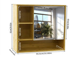 Bamboo Wall Medicine Cabinet Mirror 55.5cm 5 Shelf V178-66789