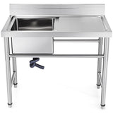 Handmade Sink Non-magnetic Stainless Steel Kitchen Sink Hand Made 1 Compartment 40.6 x 39.4 x 25.4 V952-DCBXGSCDYPT000001V0