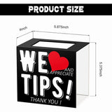 2X Acrylic Tip Jar for Bartender Bars 6 X 4 X 5 Inch Tip Collection Box Donation Suggestion Box V1369-AZ3-W-11519