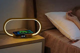 Bedside Lamp with Clock 10W Fast Wireless Charger USB Port Nightstand Touch Lamp V1263-JX-6299
