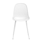 Gardeon 4PC Outdoor Dining Chairs PP Lounge Chair Patio Garden Furniture White ODF-CHAIR-PP210-WH-4X