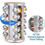 GOMINIMO Rotating Spice Rack Organizer with Label Sticker and Silicone Funnel V227-3720262007730