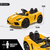 ROVO KIDS Lamborghini Inspired Ride-On Car, Remote Control, Battery Charger, Yellow V219-TOYROTRVL1YB