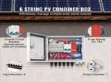 Solar PV Combiner Box 6 String 15A for Solar Panel System Steel Case IP65 V952-GFHLX6HL15ATXZH6YY3