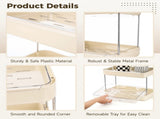 2-Tier Countertop Organizer, 13" x 9.1" Beige Shelf with Removable Drain Tray, Space Saving Storage V1192-AZ-W-18293