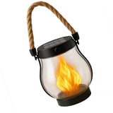 Solar and USB Rechargeable LED Flame Lantern with Rope Handle, 1500 mAh Battery and IP65 Waterproof V1189-LC-KF-00018