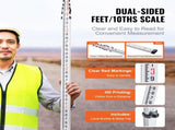 Aluminum Grade Rod, 18-Feet/10ths 6 Sections Telescopic Measuring Rod,Double-Sided Scale 1/10ft V952-YZCLG18YCFEEKTCTHV0