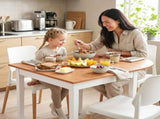 Artiss Dining Table and Chairs Set 5PCS, 75-110cm Drop-Leaf Table, with 4 Dining Chairs White DSET-DTAB-086-WHX4