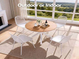 Gardeon 5PCS Outdoor Dining Set Table and Chairs Patio Garden Furniture Lattice FF-DIN-PP210-5SET-WH