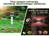 Solar Animal Repeller with LED Flash and Ultrasonic Deterrent - Outdoor Motion Sensor Pest Deterrent V888-ELOSUNG57351