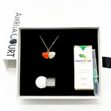 Gift Box - Aroma Necklace 925 Silver, Gold coated - Green Shell Sunset Coral V760-GBAJ - 15