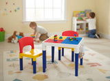 Children's 2-in-1 Building Blocks Table & Chairs Set w/ 100 Blocks V196-8601