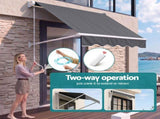 Instahut Motorised Pivot Arm Awning Window Sun Shade 1.8 X 2.1M Grey AWN-B-FIXED-RM-18-GREY
