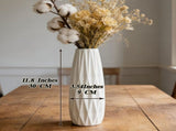 12-Inch White Ceramic Textured Vase for Modern Minimalist Home Decor V1370-AZ4-15160