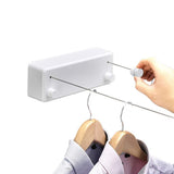 Portable Clothes Line Retracting Outdoors, Wall Mounted Double Line with Adjustable Stainless Steel V1369-AZ3-W-02848