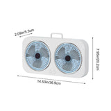Double Head Portable USB Fan, Three Adjustable Wind Speeds, High Power Fan for Home, Office, V1192-AZ-W-24448