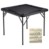 VEVOR Mahjong Table, Square 4 Player Folding Card Table with 4 Cup Holders & 4 Chip Trays, Portable V952-SDMJZHSDMNGP0C7TXV0