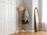 Clothes Coat Rack Garment Stand Shelf Wooden Tree Hanger Bag Hat Hook Holder V63-836771