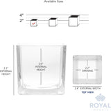 Flower Glass Vase Decorative Centerpiece for Home or Wedding - Clear Cube Shape, 2.5"x2.5"x2.5", Set V1258-DP02-C-402