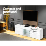 Artiss Entertainment Unit TV Cabinet 130cm White Ivan FURNI-L-GS-TV01A-WH