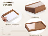 6PCS Wood Label Holder Stand, 4.1 x 2.8 x 0.9 in Slanted Place Card Stands with Clear Acrylic V1192-AZ-W-18420