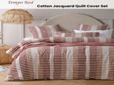 Vintage Design Homewares Tempo Red Cotton Jacquard Quilt Cover Set King V442-HIN-QUILTCS-TEMPO-RED-KI