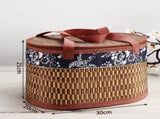 Wicker Basket with Lid,Wicker Picnic Basket with Double Handles,Woven Picnic Storage Rattan Wicker V1189-LWWAL-20260401-06212