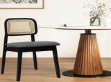 Levede 2x Dining Chair Wood Rattan Armless Black CH1144-2-BK