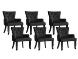 6x Artiss Dining Chairs Velvet French Provincial Armchair Black UPHO-D-DIN116-VEL-BKX6