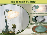 Green glass table lamp, flower table lamp, modern flower shape, metal top with glass lampshade, V1189-HB001HWU000072