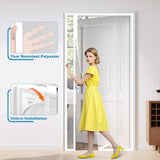 White Magnetic Mosquito Net Door Self-Adhesive Side Opening Curtain Removable Durable Insect Fly and V1188-MS-325-1314