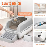Cat Litter Box, 152 mm Deep, XL Extra Large Stainless Steel Cat Litter Box with Scoop, Wide V952-BKFSMSPBXGSLHVLT6V0